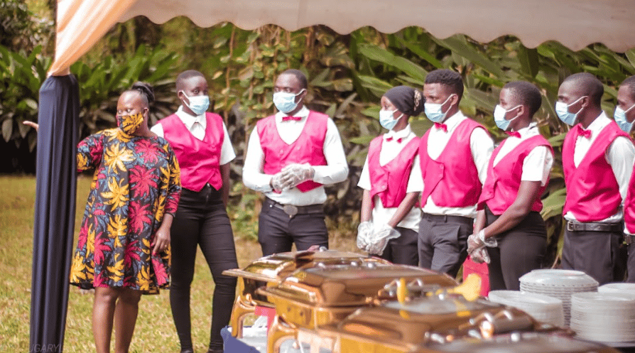 Petronilla Maria Nzomo(left) with her team